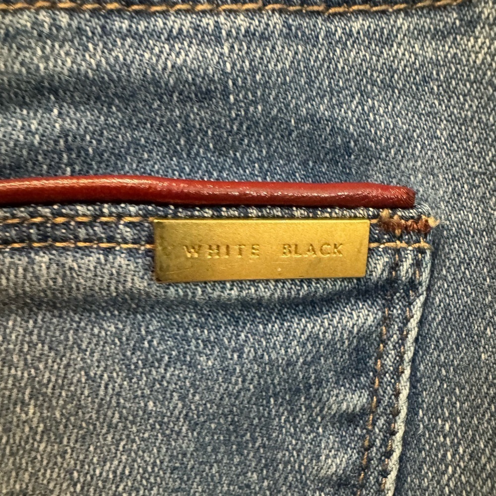 White House Black Market The Skimmer Jeans Faux Leather Trim Ankle Zip Size 4 - Picture 5 of 15